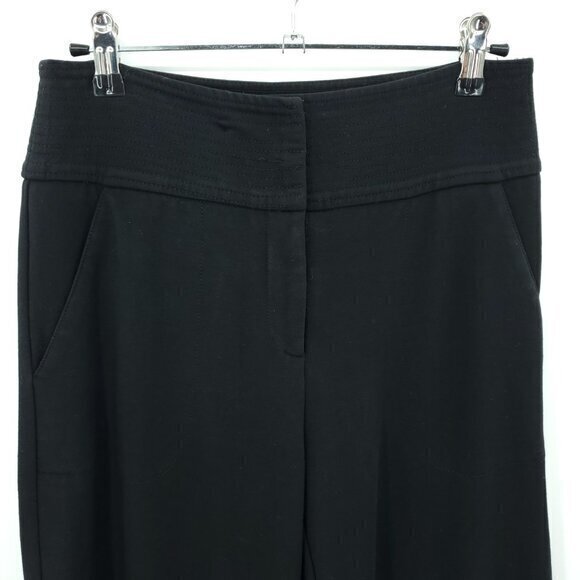 Diane Von Furstenberg Gavin Pants Wide Leg Stretch Ponte Mid-Rise 6 Black - Picture 5 of 16